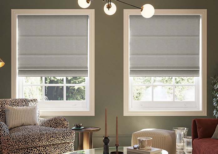 Atina (Blackout), Mottled Grey - Motorised Roman Blind - Image 3